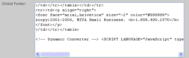 Paste installation string into the footer box.