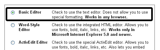 Select Basic Editor